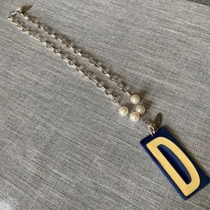 Plunder “D” tag charm and necklace